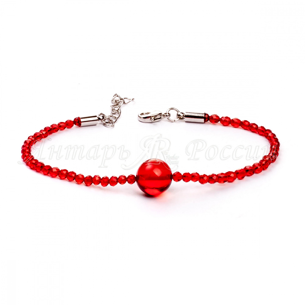 Браслет из бисера и янтаря